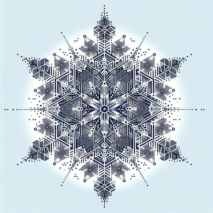 Snowflake Vector Art: Delicate Design on White Background