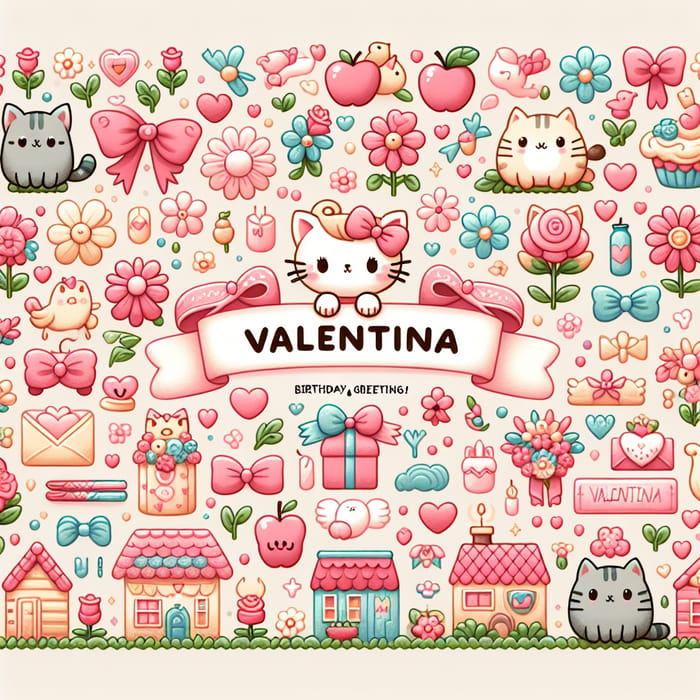 Adorable Hello Kitty Birthday Card for Valentina | Custom Design