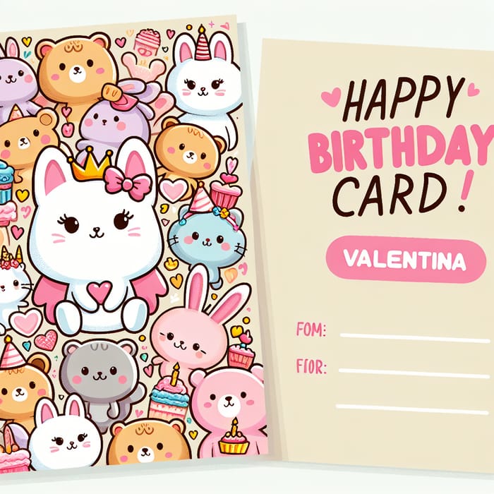 Birthday Greeting Card Design for Valentina with Hello Kitty Theme