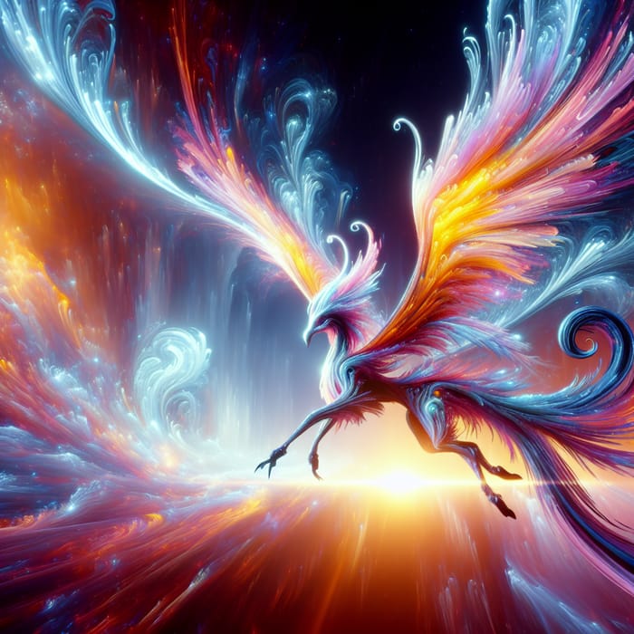 Captivating Vibrant Wings Creature in Fantasy Digital Art