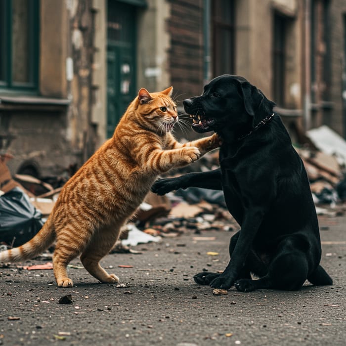 Epic Cat and Dog Street Fight Showdown