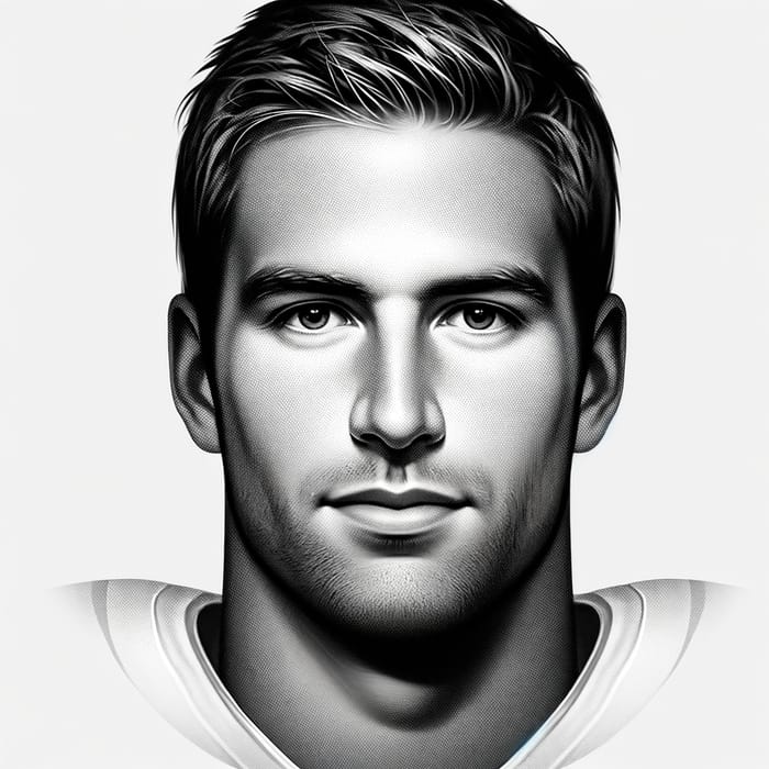 Former Atlanta Falcons Quarterback with Extended Neck Portrait