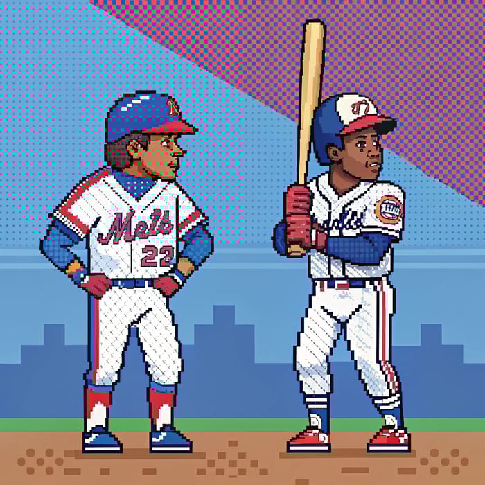 Retro 80s Video Game Mets Players: Soto & Lindor Retro 80s Video Game Mets Players: Soto & Lindor