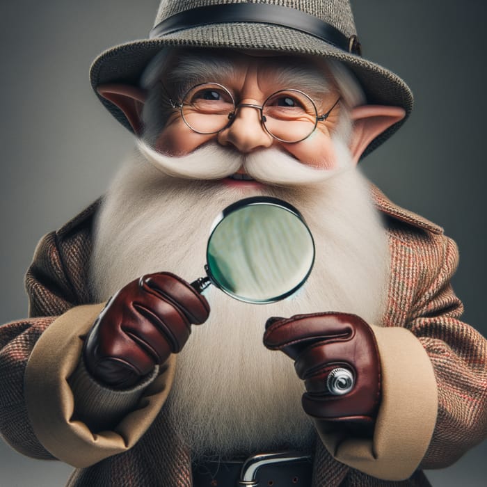 Spirited Middle-Aged Dwarf Private Investigator with Magnifying Glass