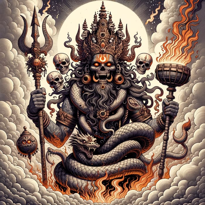 Mahakal: Divine Cosmic Entity in Traditional Indian Art