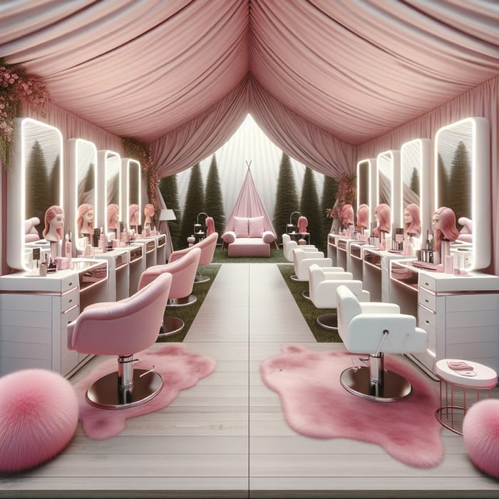 Luxurious Pink Cosmetology Campsite Experience