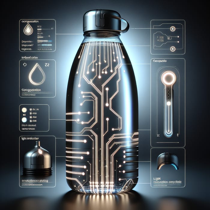 Futuristic AI Water Bottle Design