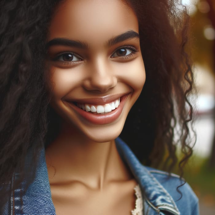 Glowing African Girl with Joyful Smile