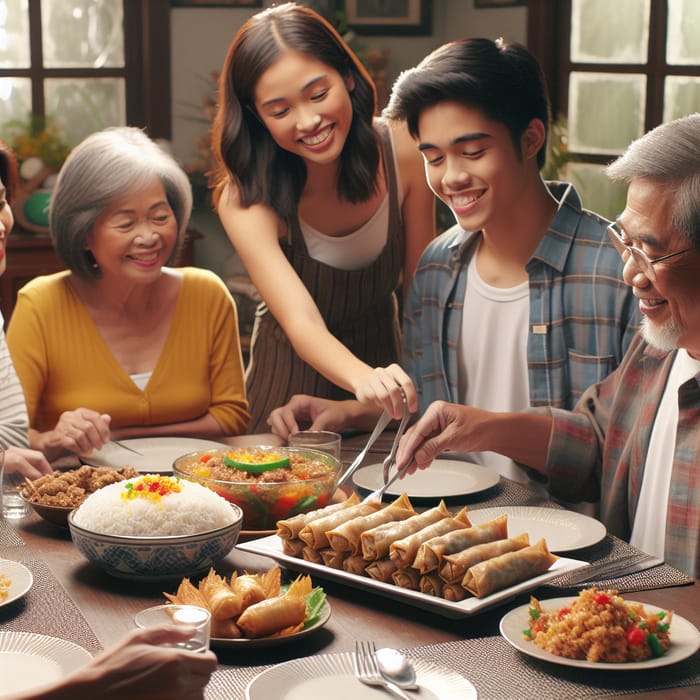 Filipino Family Dinner Gathering: Warmth & Delicious Lumpiang Shanghai