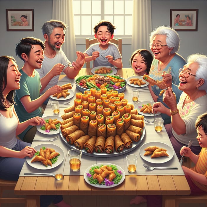 Filipino Family Dinner Gathering with Lumpiang Shanghai | Joyous Unity