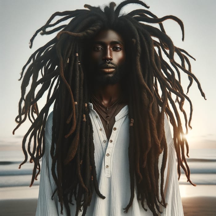 Stylish Black Person with Long Dreadlocks