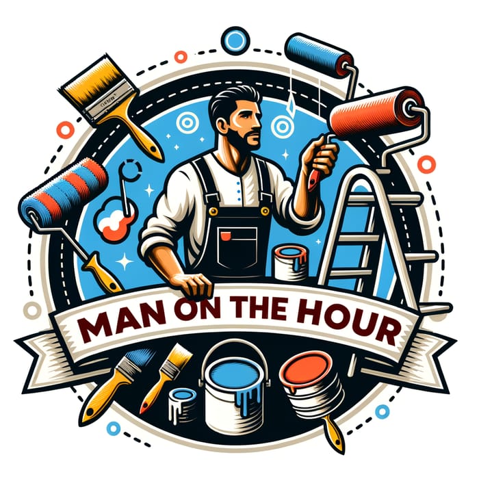 Creative Logo Design for Man on the Hour Painting