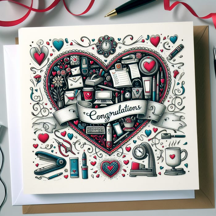 Workplace Congratulatory Valentine's Card Design