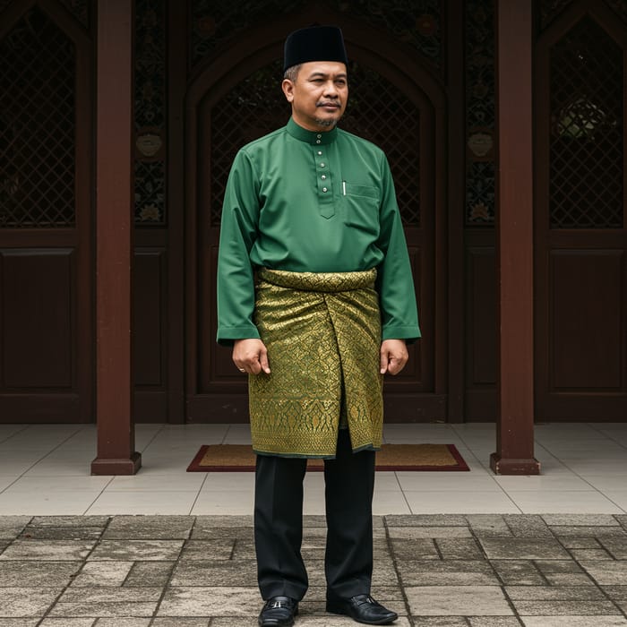 Traditional Malay Baju Melayu Attire for Men