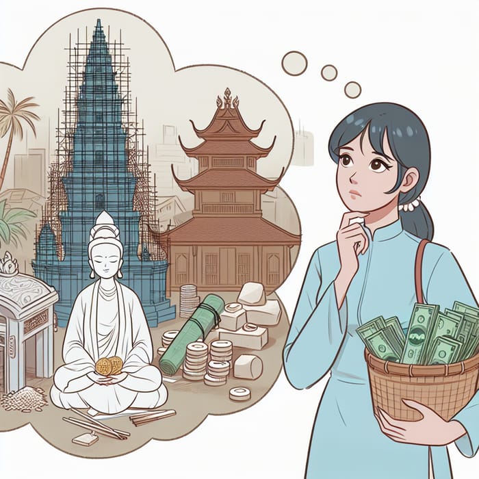 Vietnamese Woman Deciding Between Building Temple or Aiding the Needy