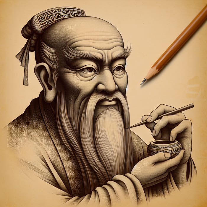 Portrait of Laozi, Asian Sage