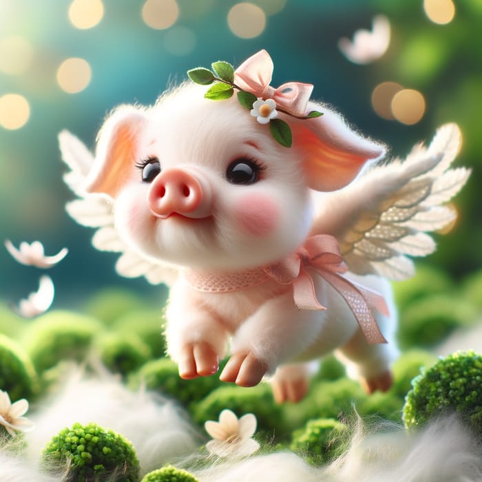 Flying Pig: Adorable Image of a Pig in Flight