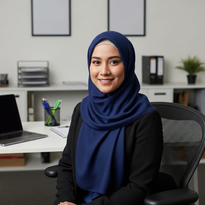 Professional Woman in Stylish Hijab - Office Portrait Professional Woman in Stylish Hijab - Office Portrait