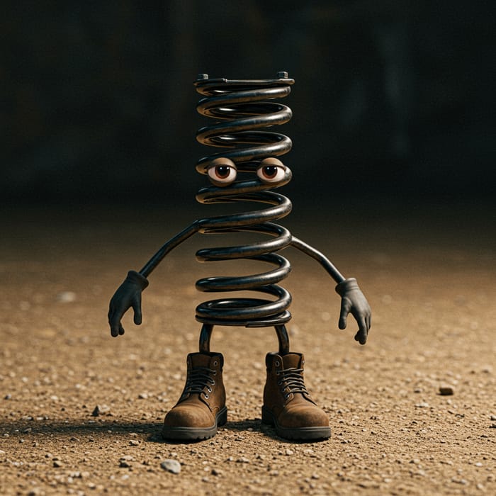 Suspension Spring Character with Eyes and Arms