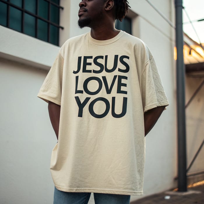 Oversized T-Shirt with JESUS Love You