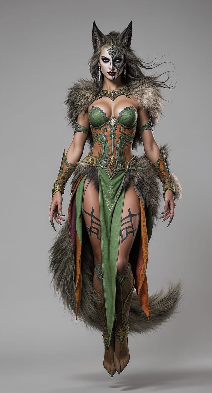 Fantasy Aerial Acrobat Costume Inspired by Wolfwalkers