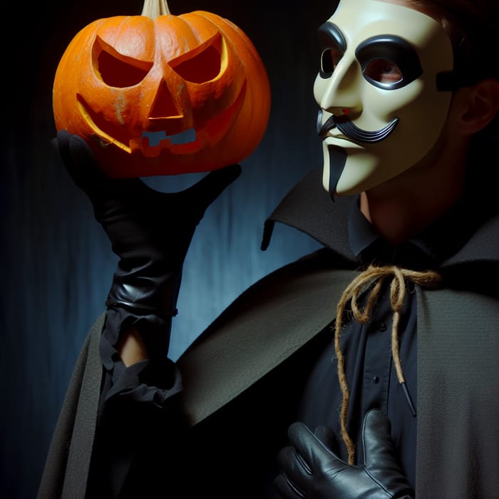 Mysterious Phantom in a Pumpkin Mask