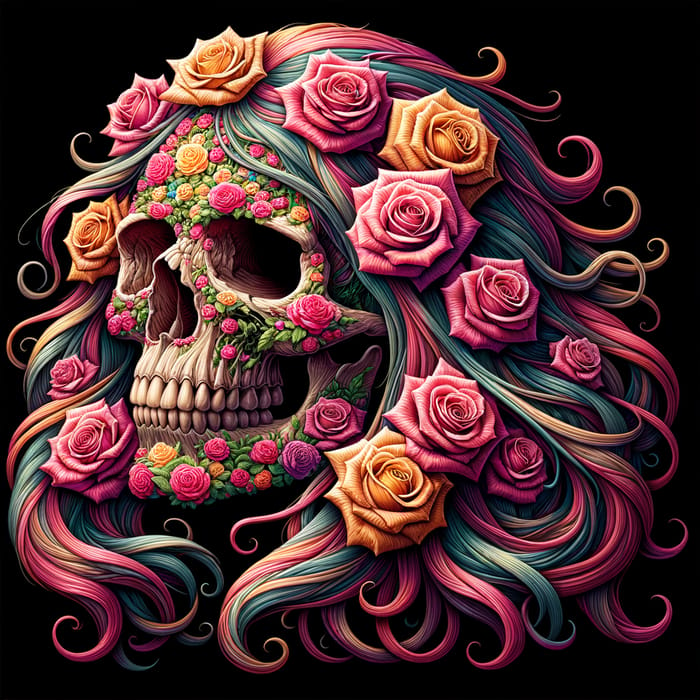 Feminine Grateful Dead Skull Floral Design