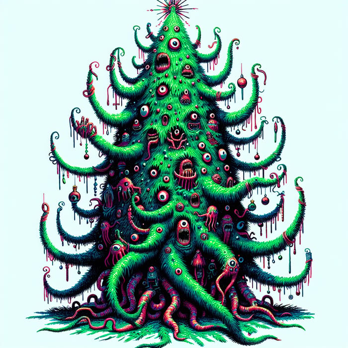 Crazy Monster Christmas Tree - Quirky Holiday Decor