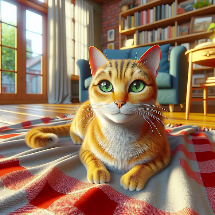 Orange Cat in Cozy Living Room Setting