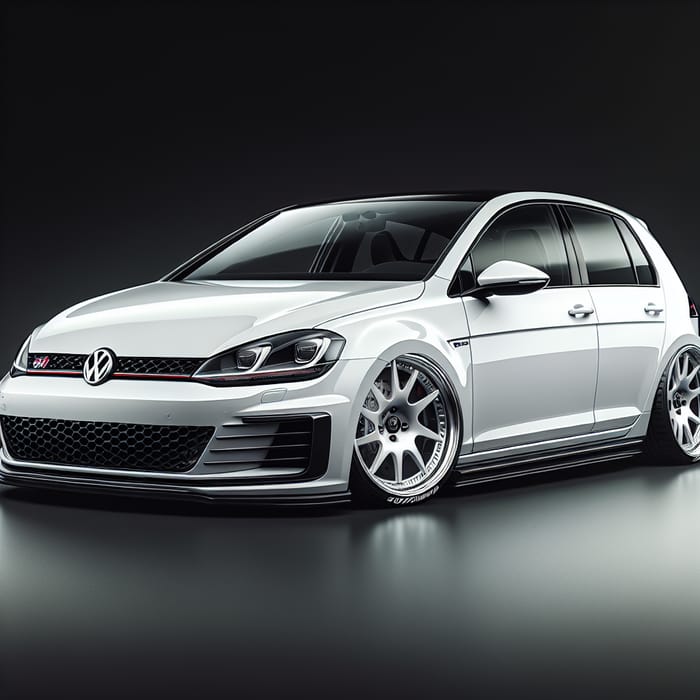 White Golf 6 GTI with Stylish Silver Carmani Ludwig 20 Wheels