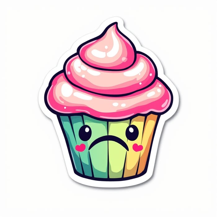 Whimsical Cupcake Sticker Design for Sugar Awareness