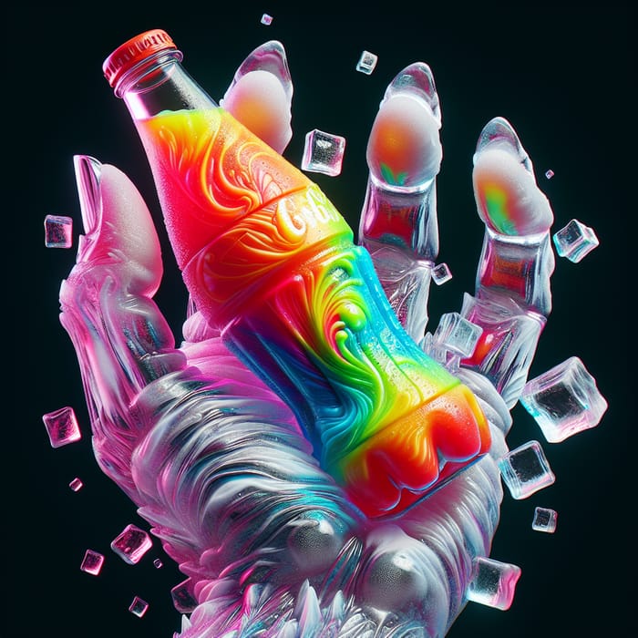 Vibrant Soda in Ice Hand - Neo-Dada Art