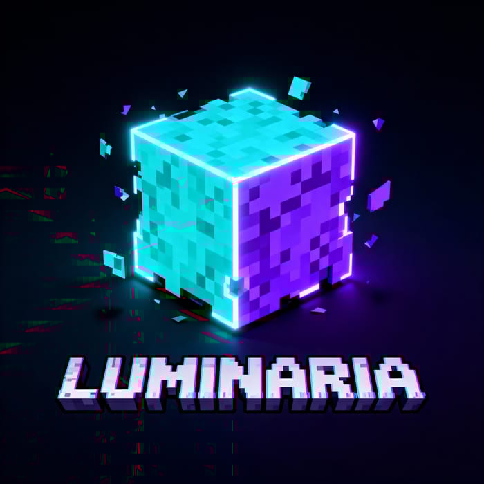 Luminaria: Minecraft Glitchy Block Logo