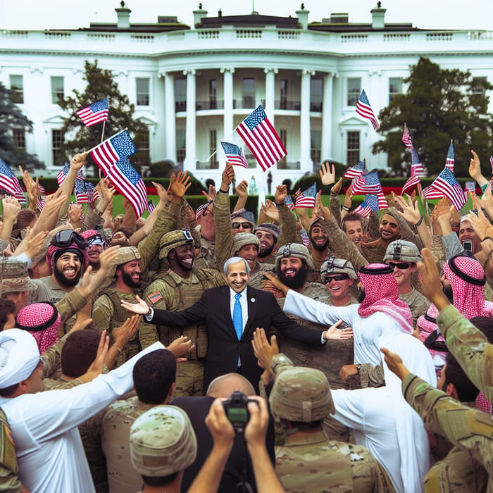 Patriotic Welcoming by US Army at White House Celebration