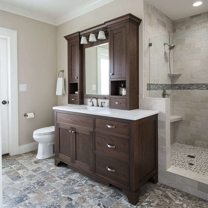 Elegant Bathroom with Shower & Tile Designs