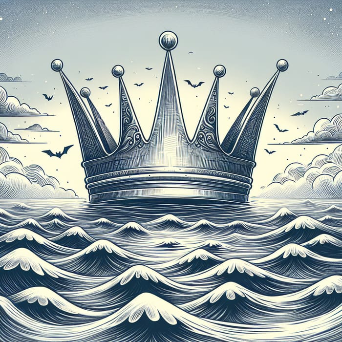 Crown Floating on the Sea - Creative Artwork