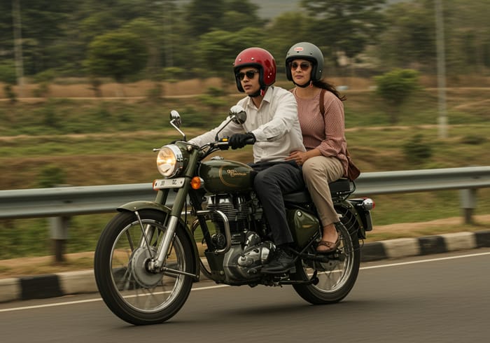 Cinematic Ride on a Royal Enfield Bullet 350 Cinematic Ride on a Royal Enfield Bullet 350