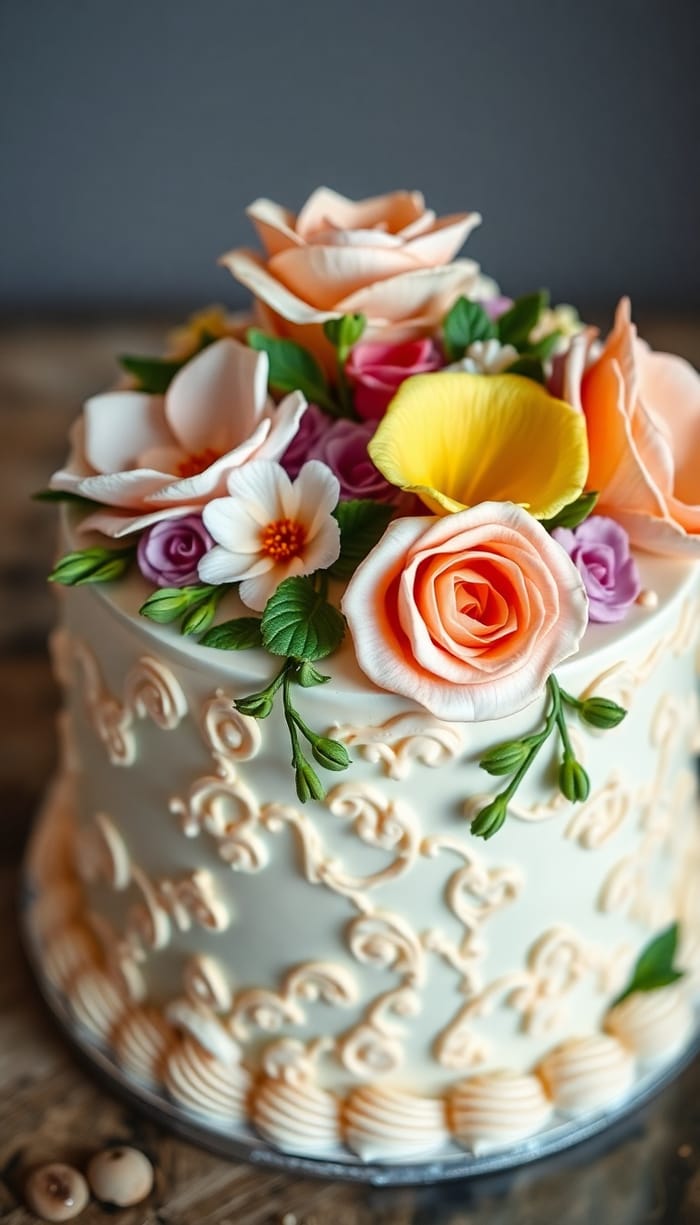 Beautifully Decorated Cake with Flowers | Stunning Designs