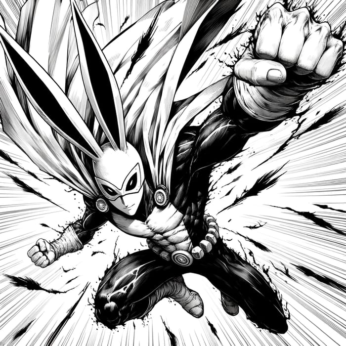 Rabbit Man: Dynamic Manga-Style Superhero Art