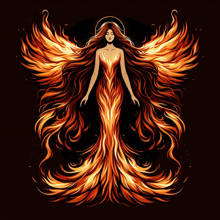 Majestic Fire Angel: Dominance & Grace