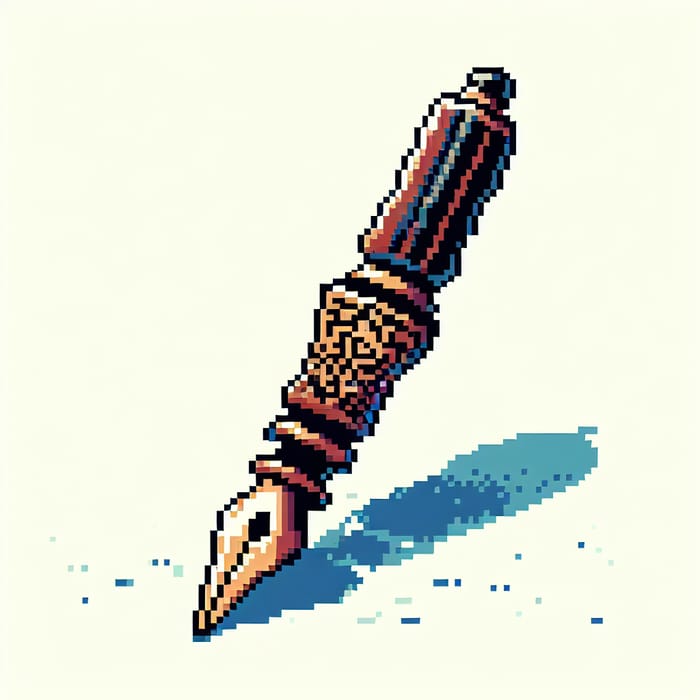 Pixel Art Pen Drawing