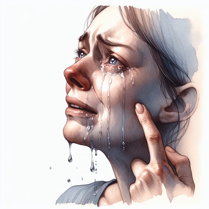 Emotional Tears in Watercolor Art