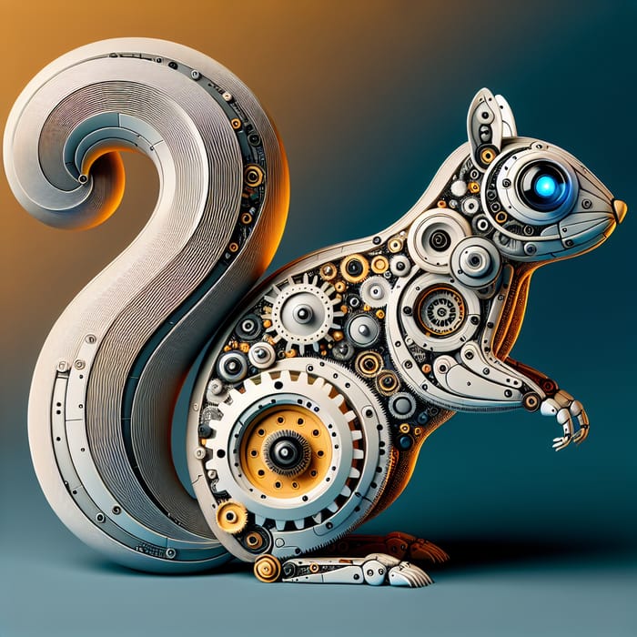 Mechanical Squirrel Icon: 3D Art Design