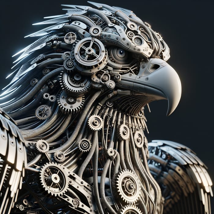 Robotic Eagle | Photorealistic 8k Unreal Engine Render with Wires and Gears