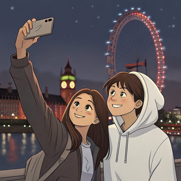 Pixar Style Cover: London Eye Selfie