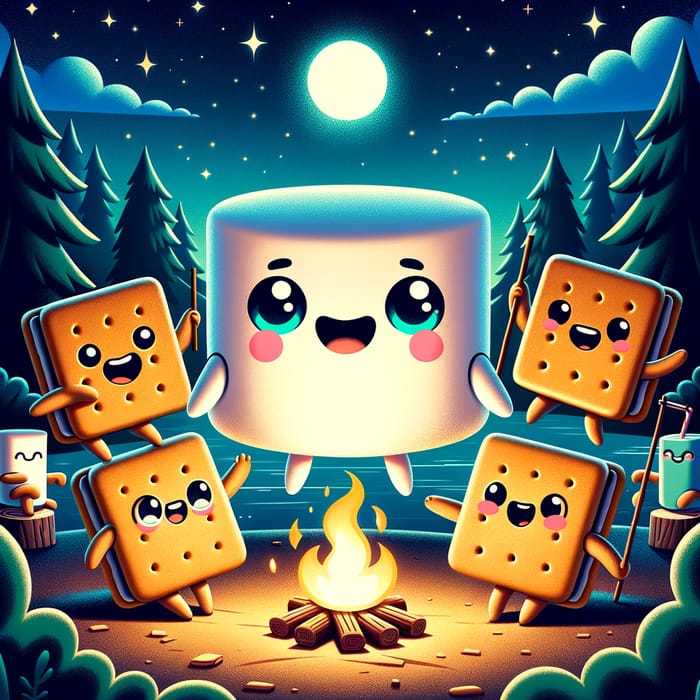 Cartoon S'mores - Camp Ground Fun Animation