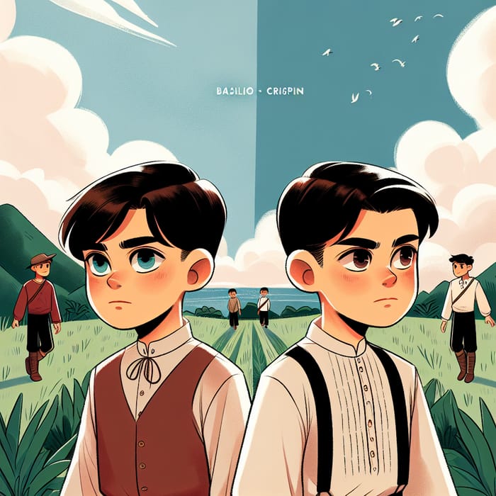 Basilio and Crispin Walking Opposite in 'Noli Me Tangere' Basilio and Crispin Walking Opposite in 'Noli Me Tangere'