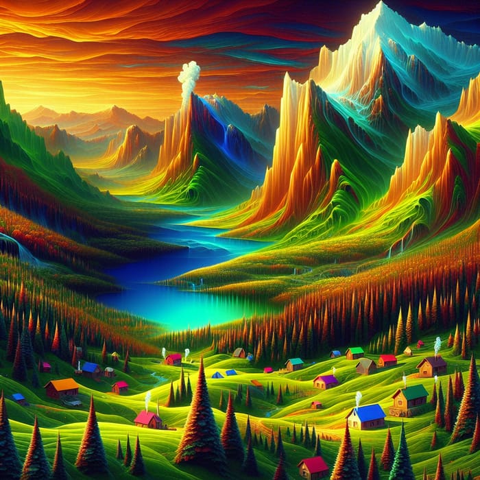 Pixar-Style Mountain Landscape | Vibrant Animation