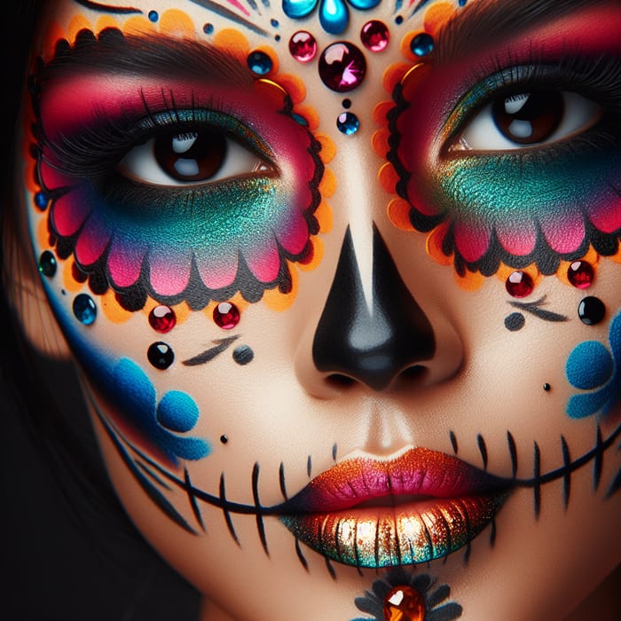 Vibrant Day of the Dead Makeup Portrait