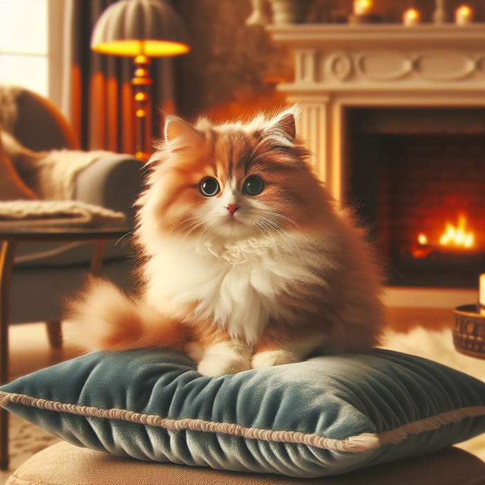 Create a Charming Illustration of a Cat in a Cozy Setting